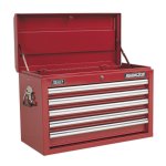 Sealey Topchest 5 Drawer with Ball-Bearing Slides - Red
