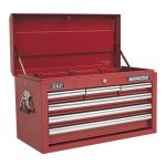 Sealey Topchest 6 Drawer with Ball-Bearing Slides - Red