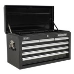 Sealey Topchest 6 Drawer with Ball-Bearing Slides - Black