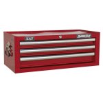 Sealey Mid-Box Tool Chest 3 Drawer with Ball-Bearing Slides - Red