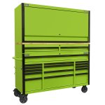 Sealey Superline PRO® Black Edition Mobile Trolley with Wooden Worktop, Hutch & 2 Drawer Riser 15 Drawer 1549mm