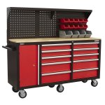 Sealey Superline PRO® Mobile Workstation with Backboard 10 Drawer