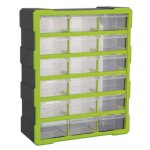 Sealey Cabinet Box 18 Drawer - Green/Black