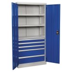 Sealey Premier Industrial Cabinet with 5 Drawers & 3 Shelves 1800mm