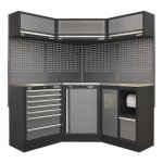 Sealey Superline PRO® Corner Storage System with Stainless Worktop 1.6m