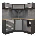 Sealey Superline PRO® Corner Storage System with Wood Worktop 1.6m