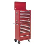 Sealey Superline PRO® Topchest, Mid-Box Tool Chest & Rollcab Combination 14 Drawer - Red