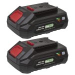 Sealey SV20 Series Power Tool Battery 20V 2Ah - Pack of 2