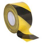 Sealey Non-Adhesive Hazard Warning Barrier Tape 80mm x 100m - Black/Yellow