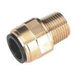 Sealey Speedfit® Brass Straight Adaptor 15mm x 1/2"BSPT