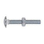 Sealey Zinc Plated Coach Bolt & Nut M10 x 75mm, DIN 603 - Pack of 50