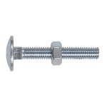 Sealey Zinc Plated Coach Bolt & Nut M6 x 40mm, DIN 603 - Pack of 100