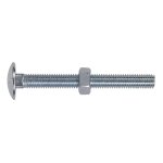 Sealey Zinc Plated Coach Bolt & Nut M8 x 75mm, DIN 603 - Pack of 50