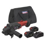 Sealey SV20 Series 115mm Cordless Angle Grinder Kit 20V 4Ah - 2 Batteries