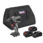 Sealey Premier SV20 Series 1/2"Sq Drive Brushless Cordless Impact Wrench Kit 20V 4Ah - 2 Batteries