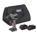 Sealey Premier SV20 Series 1/2"Sq Drive Brushless Cordless Impact Wrench Kit 20V 4Ah