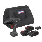 Sealey Premier SV20 Series 1/2"Sq Drive Brushless Cordless Impact Wrench Kit 20V 4Ah - 2 Batteries