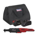 Sealey SV20 Series 3/8"Sq Drive Cordless Ratchet Wrench Kit 60Nm 20V 4Ah