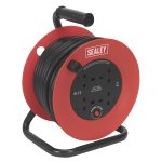 Sealey 25m Heavy-Duty Cable Reel with Thermal Trip 4 x 230V