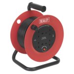 Sealey 25m Heavy-Duty Cable Reel with Thermal Trip 4 x 230V