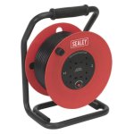 Sealey 50m Heavy-Duty Cable Reel with Thermal Trip 4 x 230V