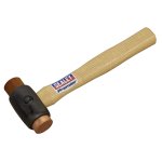 Sealey Premier Copper/Rawhide Faced Hammer with Hickory Shaft 1.5lb