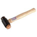 Sealey Premier Copper/Rawhide Faced Hammer with Hickory Shaft 2.25lb