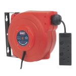 Sealey 10m Retractable Cable Reel System 2 x 230V