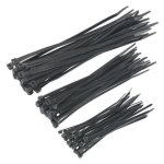 Sealey Cable Tie Assortment, Black - Pack of 75