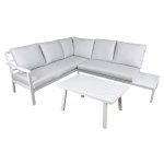 Sealey Dellonda Kyoto Aluminium Outdoor Corner Sofa & Coffee Table Set 3pc