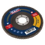 Sealey 100mm Aluminium Oxide Flap Disc 60Grit 16mm Bore