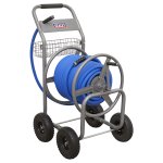 Sealey Heavy-Duty Hose Reel Cart with 50m Heavy-Duty Ø19mm Hot & Cold Rubber Water Hose