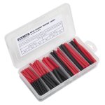 Sealey Heat Shrink Tubing Assortment 50 & 100mm 180pc - Black & Red