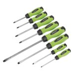 Sealey Screwdriver Set 8pc Hammer-Thru Hi-Vis Green