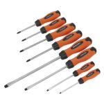 Sealey Premier Hammer-Thru Screwdriver Set 8pc - Hi-Vis Orange