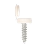 Sealey Numberplate Screw with Flip Cap 4.2 x 19mm, White - Pack of 50