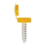 Sealey Numberplate Screw with Flip Cap 4.2 x 19mm, Yellow - Pack of 50