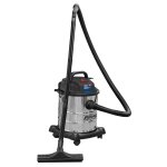 Sealey Vacuum Cleaner Wet & Dry Stainless Steel Drum 20L 1200W/230V