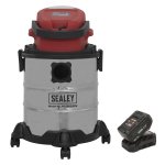 Sealey Vacuum Cleaner 20L Wet & Dry Cordless 20V SV20 Series with 4Ah Battery & Charger