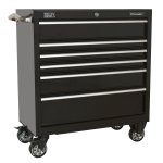 Sealey Premier Heavy-Duty Rollcab 930mm 6 Drawer - Black