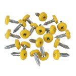 Sealey Numberplate Screw with Plastic Enclosed Head 4.8 x 18mm, Yellow - Pack of 50