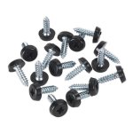 Sealey Numberplate Screw with Plastic Enclosed Head 4.8 x 18mm, Black - Pack of 50