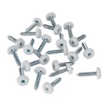 Sealey Numberplate Screw with Plastic Enclosed Head 4.8 x 24mm, White - Pack of 50