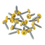 Sealey Numberplate Screw with Plastic Enclosed Head 4.8 x 24mm, Yellow - Pack of 50