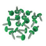 Sealey Numberplate Screws 4.8 x 18mm, Green - Pack of 50