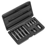 Sealey Siegen Spline Bit & Holder Set 3/8"Sq Drive 11pc