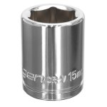 Sealey Siegen Socket 3/8"Sq Drive 15mm