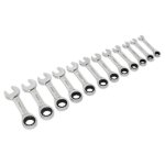 Sealey Siegen Stubby Ratchet Combination Spanner Set 12pc