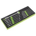 Sealey Siegen Flexi-Head Ratchet Combination Spanner Set 12pc