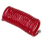 Sealey PE Coiled Air Hose with 1/4"BSP Unions 5m x 5mm